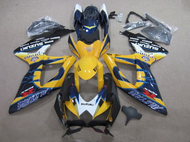 Carenagem Suzuki GSXR 600 K8 2008-2010 - Azul Amarelo Corona Extra Carenagem Suzuki GSXR 600 K8 2008-2010 - Azul Amarelo Corona Extra