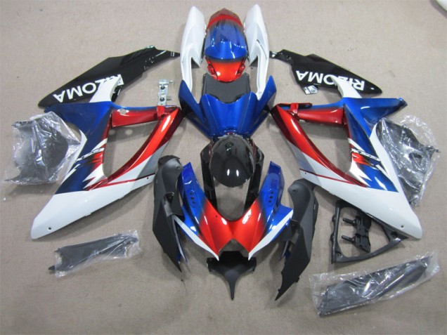 Carenagem Suzuki GSXR 600 K8 2008-2010 - Azul Vermelho Branco Carenagem Suzuki GSXR 600 K8 2008-2010 - Azul Vermelho Branco
