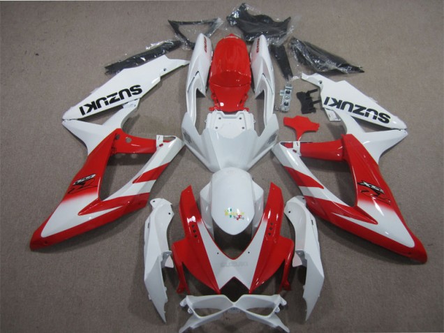 Carenagem Suzuki GSXR 600 K8 2008-2010 - Branco Vermelho Carenagem Suzuki GSXR 600 K8 2008-2010 - Branco Vermelho