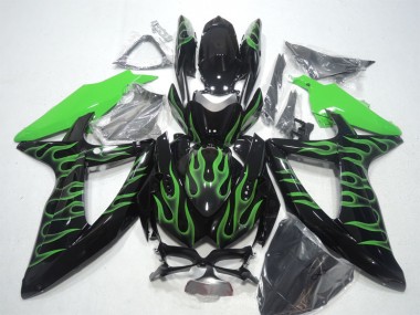 Carenagem Suzuki GSXR 600 K8 2008-2010 - Preto Verde Chama