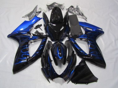 Carenagem Suzuki GSXR 750 K6 2006-2007 - Preto Azul Chama