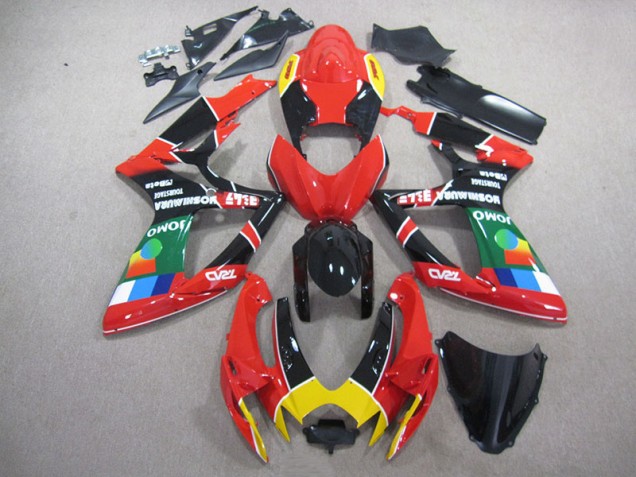 Carenagem Suzuki GSXR 750 K6 2006-2007 - Vermelho Preto Verde Carenagem Suzuki GSXR 750 K6 2006-2007 - Vermelho Preto Verde