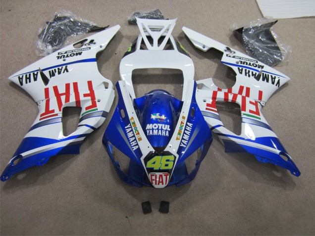 Carenagem Yamaha R1 1998-1999 - Azul Branco Motul Fiat 46 Carenagem Yamaha R1 1998-1999 - Azul Branco Motul Fiat 46