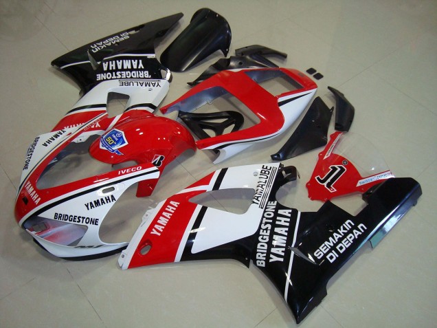 Carenagem Yamaha R1 1998-1999 - Preto Vermelho Adesivos Carenagem Yamaha R1 1998-1999 - Preto Vermelho Adesivos