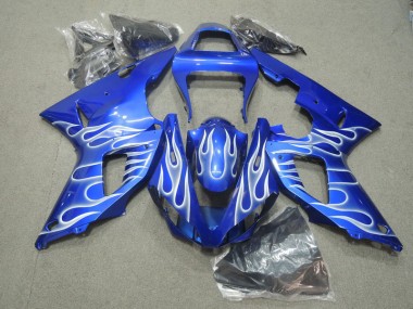 Carenagem Yamaha R1 2000-2001 - Azul Branco Chama