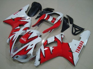 Carenagem Yamaha R1 2000-2001 - Branco Vermelho Chama