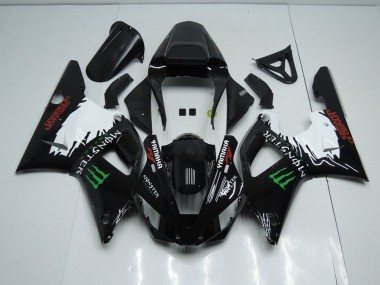 Carenagem Yamaha R1 2000-2001 - Preto Branco Monster