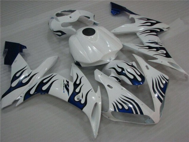 Carenagem Yamaha R1 2004-2006 - Branco Azul Chama Carenagem Yamaha R1 2004-2006 - Branco Azul Chama