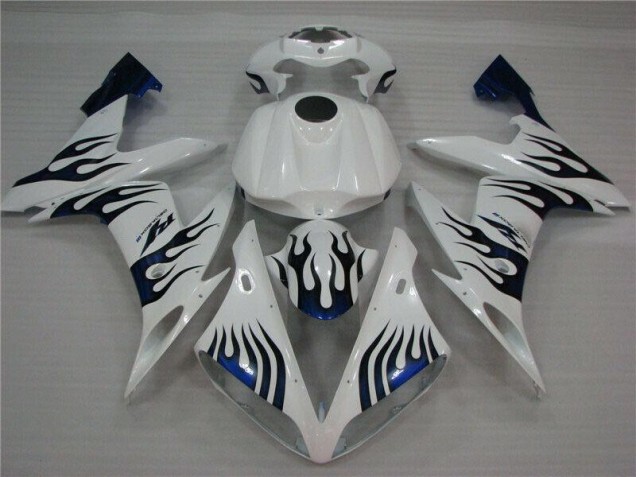 Carenagem Yamaha R1 2004-2006 - Branco Azul Chama Carenagem Yamaha R1 2004-2006 - Branco Azul Chama