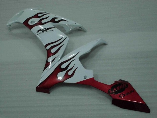 Carenagem Yamaha R1 2004-2006 - Branco Vermelho Chama