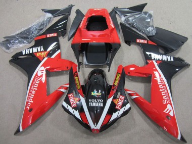 Carenagem Yamaha R1 2004-2006 - Vermelho Preto Branco Santander