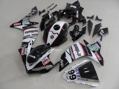 Carenagem Yamaha R1 2007-2008 - Preto Branco Adesivos Packs