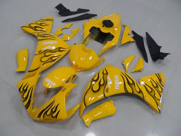 Carenagem Yamaha R1 2009-2011 - Amarelo Preto Chama Carenagem Yamaha R1 2009-2011 - Amarelo Preto Chama