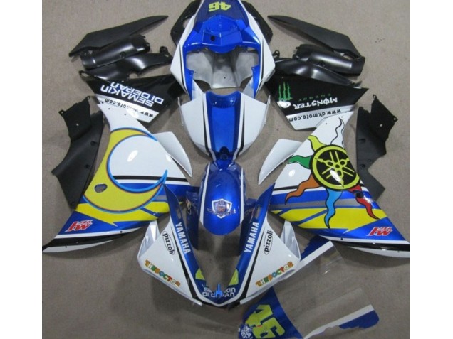 Carenagem Yamaha R1 2009-2011 - Azul Branco Amarelo 46 Carenagem Yamaha R1 2009-2011 - Azul Branco Amarelo 46