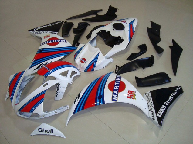 Carenagem Yamaha R1 2009-2011 - Branco Preto Martini Carenagem Yamaha R1 2009-2011 - Branco Preto Martini