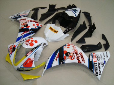 Carenagem Yamaha R1 2009-2011 - Branco Preto Pepe Phone