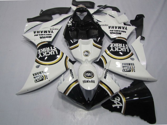 Carenagem Yamaha R1 2009-2011 - Preto Branco Lucky Strike Carenagem Yamaha R1 2009-2011 - Preto Branco Lucky Strike