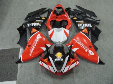 Carenagem Yamaha R1 2009-2011 - Preto Branco Santander Vermelho