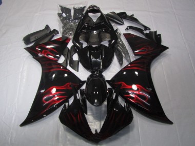 Carenagem Yamaha R1 2009-2011 - Preto Vermelho Chama