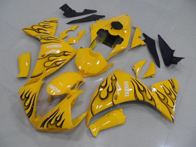 Carenagem Yamaha R1 2012-2014 - Amarelo Preto Chama Carenagem Yamaha R1 2012-2014 - Amarelo Preto Chama