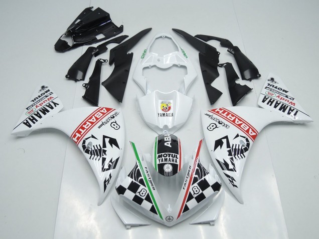 Carenagem Yamaha R1 2012-2014 - Branco Preto Abrath Carenagem Yamaha R1 2012-2014 - Branco Preto Abrath