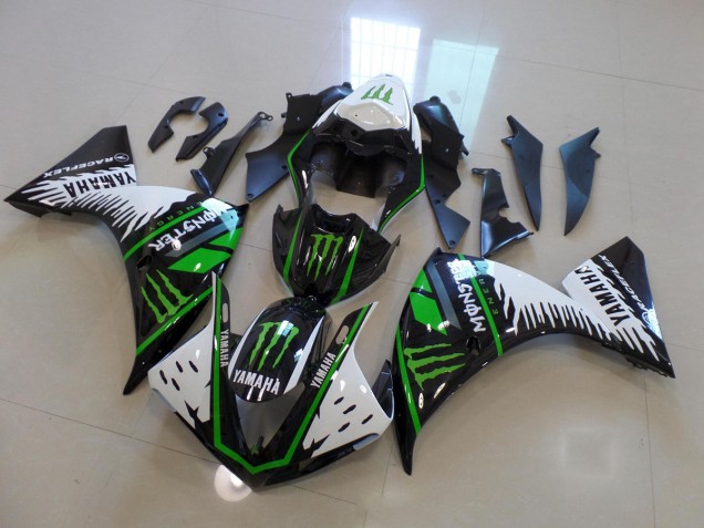 Carenagem Yamaha R1 2012-2014 - Branco Verde Grande Monster