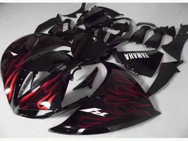 Carenagem Yamaha R1 2012-2014 - Vermelho Preto Chama