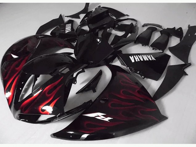 Carenagem Yamaha R1 2012-2014 - Vermelho Preto Chama