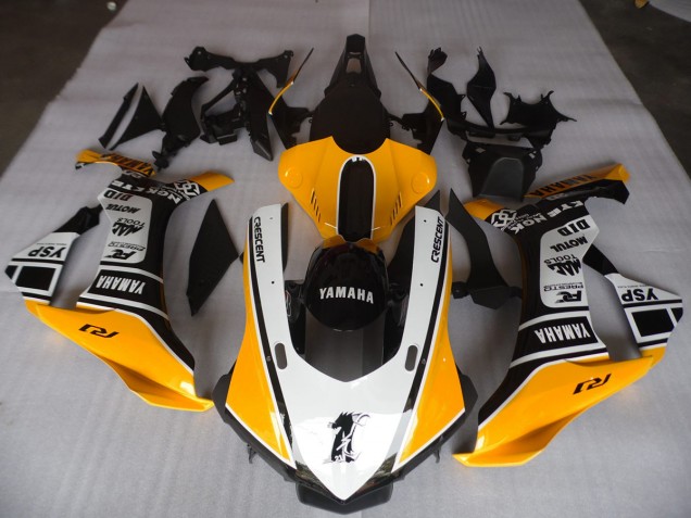 Carenagem Yamaha R1 2015-2019 - Amarelo Branco Preto Carenagem Yamaha R1 2015-2019 - Amarelo Branco Preto