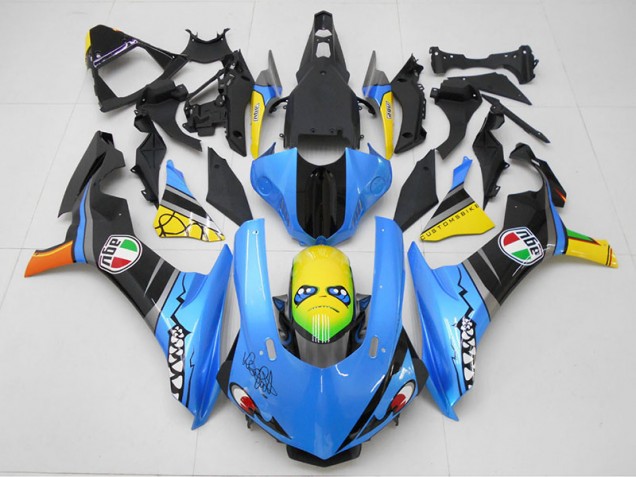 Carenagem Yamaha R1 2015-2019 - Azul Amarelo Tubarão Carenagem Yamaha R1 2015-2019 - Azul Amarelo Tubarão