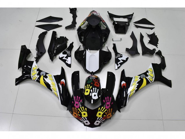 Carenagem Yamaha R1 2015-2019 - Preto Branco Carenagem Yamaha R1 2015-2019 - Preto Branco