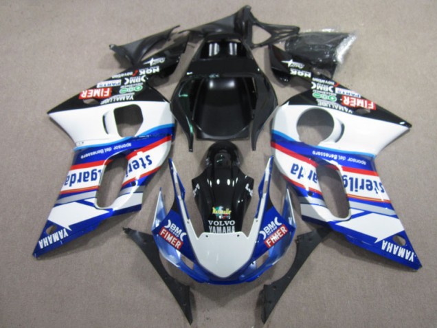 Carenagem Yamaha R6 1998-2002 - BM FIMER VOLVO Azul Branco Preto Carenagem Yamaha R6 1998-2002 - BM FIMER VOLVO Azul Branco Preto