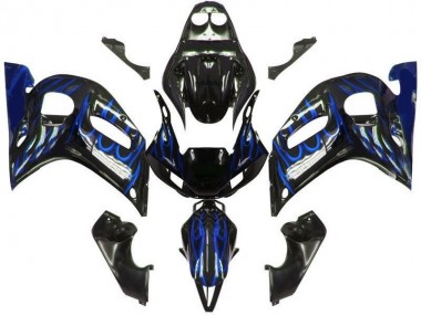 Carenagem Yamaha R6 1998-2002 - Preto Azul Chama