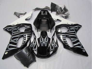 Carenagem Yamaha R6 1998-2002 - Preto Branco Chama
