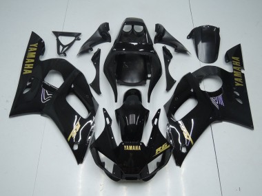 Carenagem Yamaha R6 1998-2002 - Preto Brilhante Ouro Adesivo