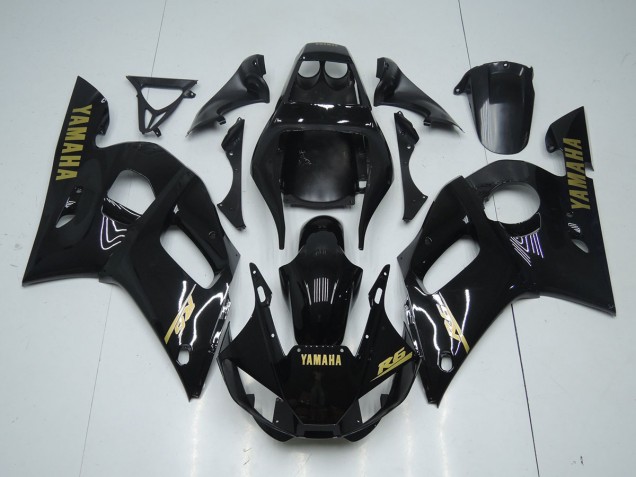 Carenagem Yamaha R6 1998-2002 - Preto Brilhante Ouro Adesivo Carenagem Yamaha R6 1998-2002 - Preto Brilhante Ouro Adesivo