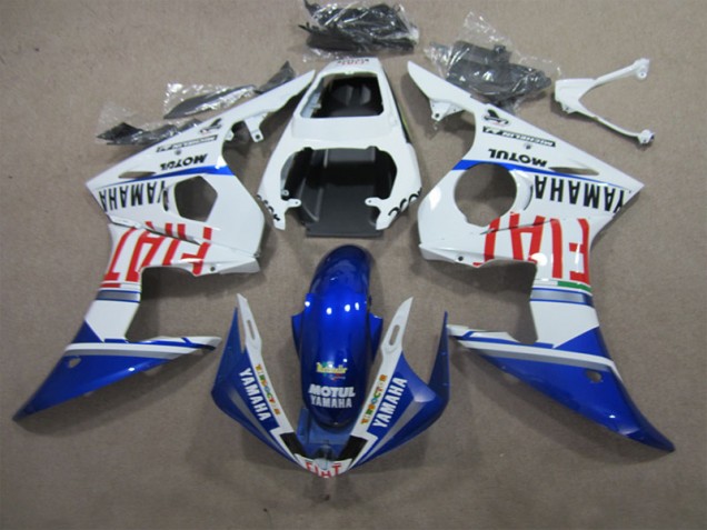 Carenagem Yamaha R6 2003-2005 - Branco Azul Motul Fiat Carenagem Yamaha R6 2003-2005 - Branco Azul Motul Fiat