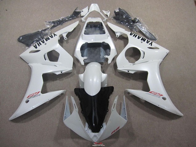Carenagem Yamaha R6 2003-2005 - Branco & Preto Decalque Carenagem Yamaha R6 2003-2005 - Branco & Preto Decalque