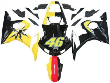 Carenagem Yamaha R6 2003-2005 - Preto Amarelo No. 46