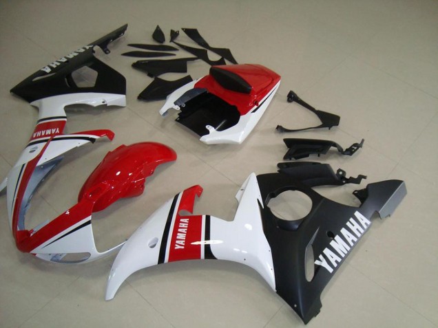 Carenagem Yamaha R6 2003-2005 - Vermelho Branco Preto Fosco Carenagem Yamaha R6 2003-2005 - Vermelho Branco Preto Fosco