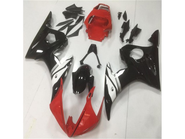 Carenagem Yamaha R6 2003-2005 - Vermelho Preto Branco Carenagem Yamaha R6 2003-2005 - Vermelho Preto Branco