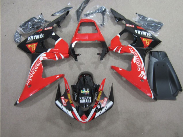 Carenagem Yamaha R6 2003-2005 - Vermelho Preto Santander Carenagem Yamaha R6 2003-2005 - Vermelho Preto Santander