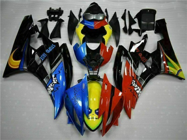 Carenagem Yamaha R6 2006-2007 - Amarelo Azul Vermelho Carenagem Yamaha R6 2006-2007 - Amarelo Azul Vermelho