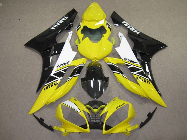 Carenagem Yamaha R6 2006-2007 - Amarelo Preto Decalque Carenagem Yamaha R6 2006-2007 - Amarelo Preto Decalque