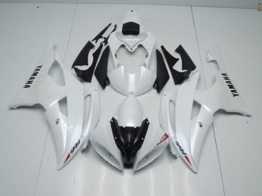 Carenagem Yamaha R6 2008-2016 - Branco Pérola & Vermelho Adesivo