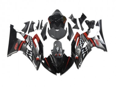 Carenagem Yamaha R6 2008-2016 - Cinzento Vermelho Tubarão