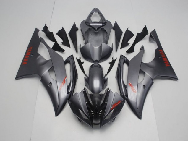 Carenagem Yamaha R6 2008-2016 - Preto Fosco Cinzento Carenagem Yamaha R6 2008-2016 - Preto Fosco Cinzento
