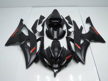 Carenagem Yamaha R6 2008-2016 - Preto Fosco Vermelho Decalques