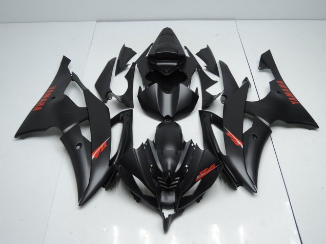 Carenagem Yamaha R6 2008-2016 - Preto Fosco Vermelho Decalques Carenagem Yamaha R6 2008-2016 - Preto Fosco Vermelho Decalques