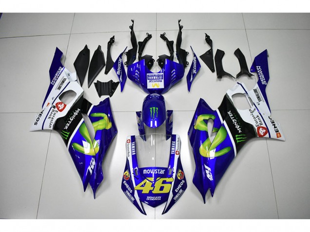 Carenagem Yamaha R6 2017-2023 - Monster Azul Movistar 46